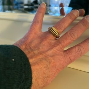 14 Kt yellow gold and Sterling Silver Ring